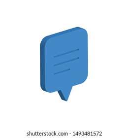 Chat Bubble Isometric Icon Isolated On White Background. 3D Speech Bubble Symbol Modern, Simple, Vector, Icon For Website Design, Mobile App, UI. Vector Illustration