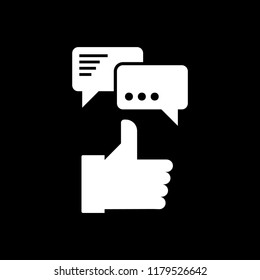 Chat bubble - like symbol vector icon - white