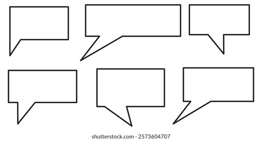  chat bubble line art icon for apps and websites. Comment icon speech bubble symbol. Speech bubble collection . Cloud speech bubbles collection. Black speech bubble . 