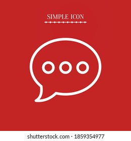 chat bubble line icon, outline vector illustration.