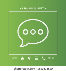 chat bubble line icon, outline vector illustration.