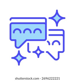 Chat Bubble Line Icon, Outline Symbol for Messaging, Communication, Customer Support, Social Interaction, and Feedback Exchange. Vector Sign Icon.