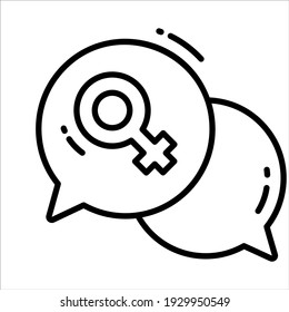 chat bubble line icon,  sign and symbol icon.