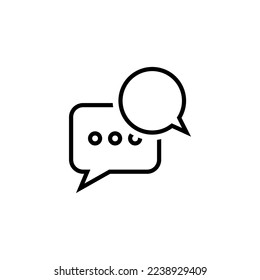 Icono de línea de burbuja de chat. vector de icono de burbuja de voz. Símbolo de icono de mensajes de conversación ilustración vectorial