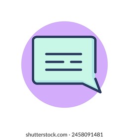 Chat bubble line icon. Speech bubble, message, dialog outline sign. Communication, support, online conversation concept. Vector illustration, symbol element for web design and apps