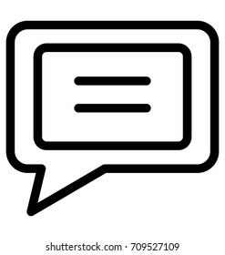 Chat Bubble Line Vector Icon
