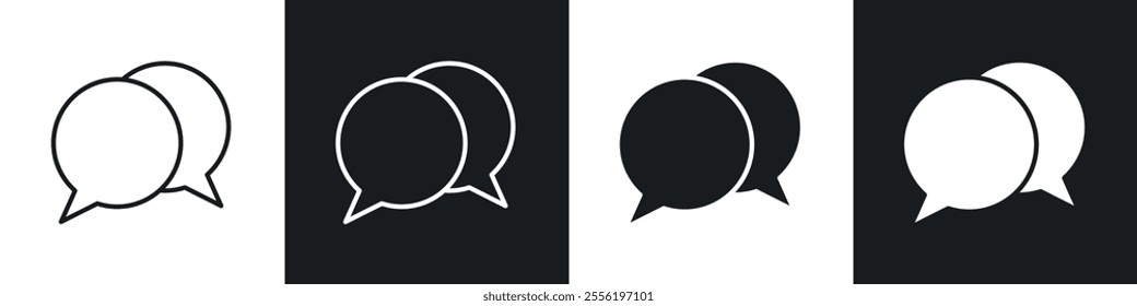 Chat bubble linear icon set for app, and web design.