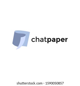 Chat bubble logo with book icon concept template