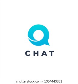 Chat Bubble Logo.  Consultation, Communication, Advice Icon. Abstract Speach Logotype. Minimal Connection Symbol.