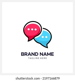 Chat bubble logo design illustration