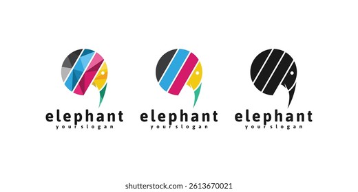 chat bubble logo with elephant concept