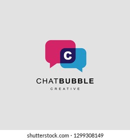 Chat Bubble Logo Icon With C Letter