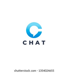 Chat Bubble Logo. Letter C Logo. Consultation, Communication, Advice Icon. Abstract Speach Logotype. Minimal Connection Symbol.