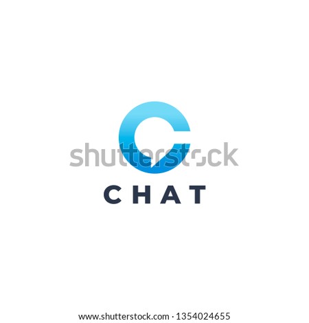 Chat bubble logo. Letter C logo. Consultation, communication, advice icon. Abstract speach logotype. Minimal connection symbol.