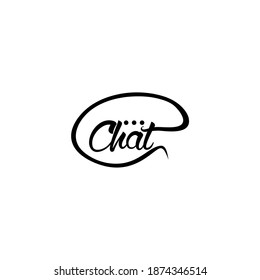 Chat bubble logo text vector modern illustration graphic abstract template premium