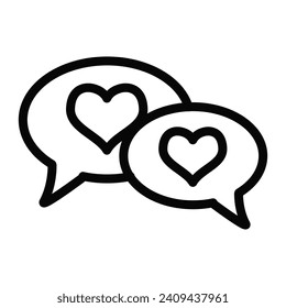 chat bubble love icon simple icon illustration vector art