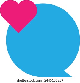 Chat Bubble Love Icon Vector Flat Illustration
