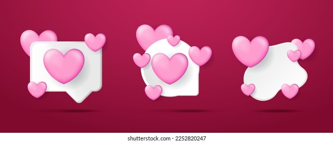 chat bubble love pink concept vector illustration
