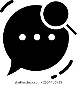 Chat Bubble with Magnifying Glass Icon