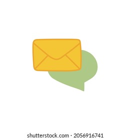 Chat bubble mail icon in color icon, isolated on white background 