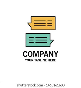 Chat, Bubble, Mail, Message, Conversations Business Logo Template. Flat Color. Vector Icon Template background