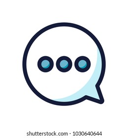 Chat bubble message color line icon. Vector illustration.