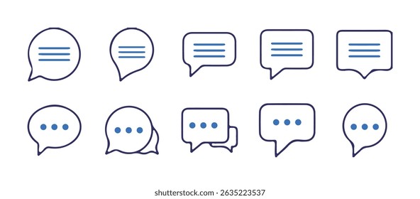 chat bubble message icon sign vector. speech bubble line editable icon set. vector illustration eps 10