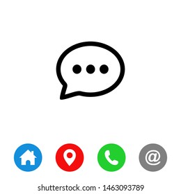 chat bubble message icon vector for web