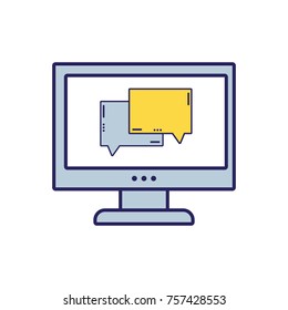 chat bubble message inside computer technology