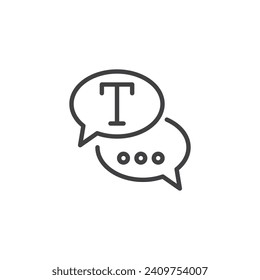 Chat Bubble Message line icon. linear style sign for mobile concept and web design. Speech bubble text outline vector icon. Conversation symbol, logo illustration. Vector graphics
