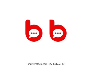 chat bubble message logo of letter b