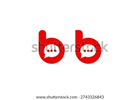 chat bubble message logo of letter b