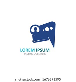 Chat bubble messenger logo or symbol communication creative template design