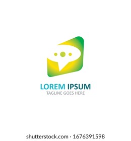 Chat bubble messenger logo or symbol communication creative template design