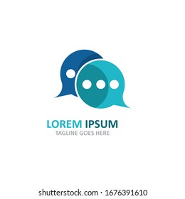 Chat bubble messenger logo or symbol communication creative template design