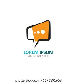 Chat bubble messenger logo or symbol communication creative template design
