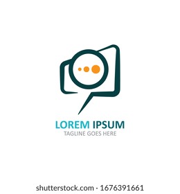 Chat bubble messenger logo or symbol communication creative template design