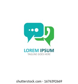 Chat-Buben-Botenlogo oder Symbol-Kommunikation kreatives Template-Design