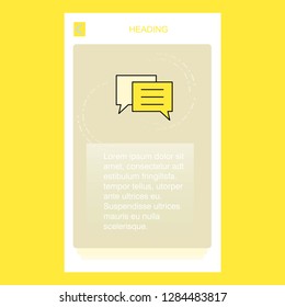 Chat bubble mobile vertical banner design design. Vector