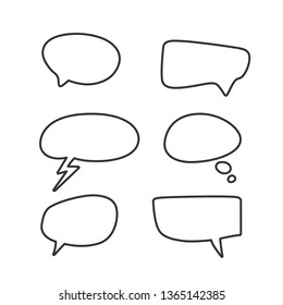 Chat Bubble Outline Set. Blank template for quote, info, or dialog design bubble. Creative vector illustration - Vector. EPS 10.