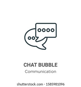 Chat bubble outline vector icon. Thin line black chat bubble icon, flat vector simple element illustration from editable communication concept isolated on white background