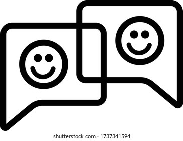 Chat bubble outline vector icon.  Communication symbol. Messaging sign. Flat simple line design illustration.