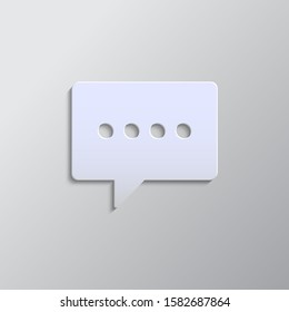 chat, chat bubble paper style, icon- Paper style vector icon.