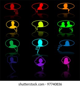 chat bubble  with person, vector