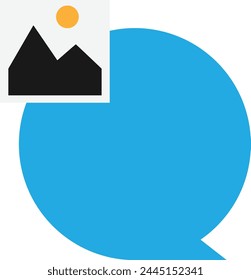Chat Bubble Photo Icon Vector Flat Illustration