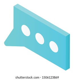 Chat bubble with points icon. Isometric of chat bubble with points vector icon for web design isolated on white background