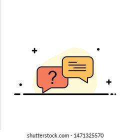 Chat, Bubble, Popup, Message  Business Flat Line Filled Icon Vector Banner Template. Vector Icon Template background