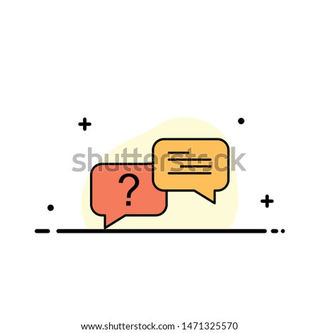 Chat, Bubble, Popup, Message  Business Flat Line Filled Icon Vector Banner Template. Vector Icon Template background
