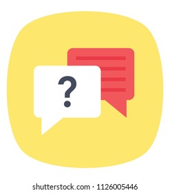 Chat bubble with question mark, faq