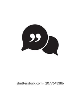 chat bubble quotes icon. quote mark. Speech mark. inverted commas symbol. vector illustration